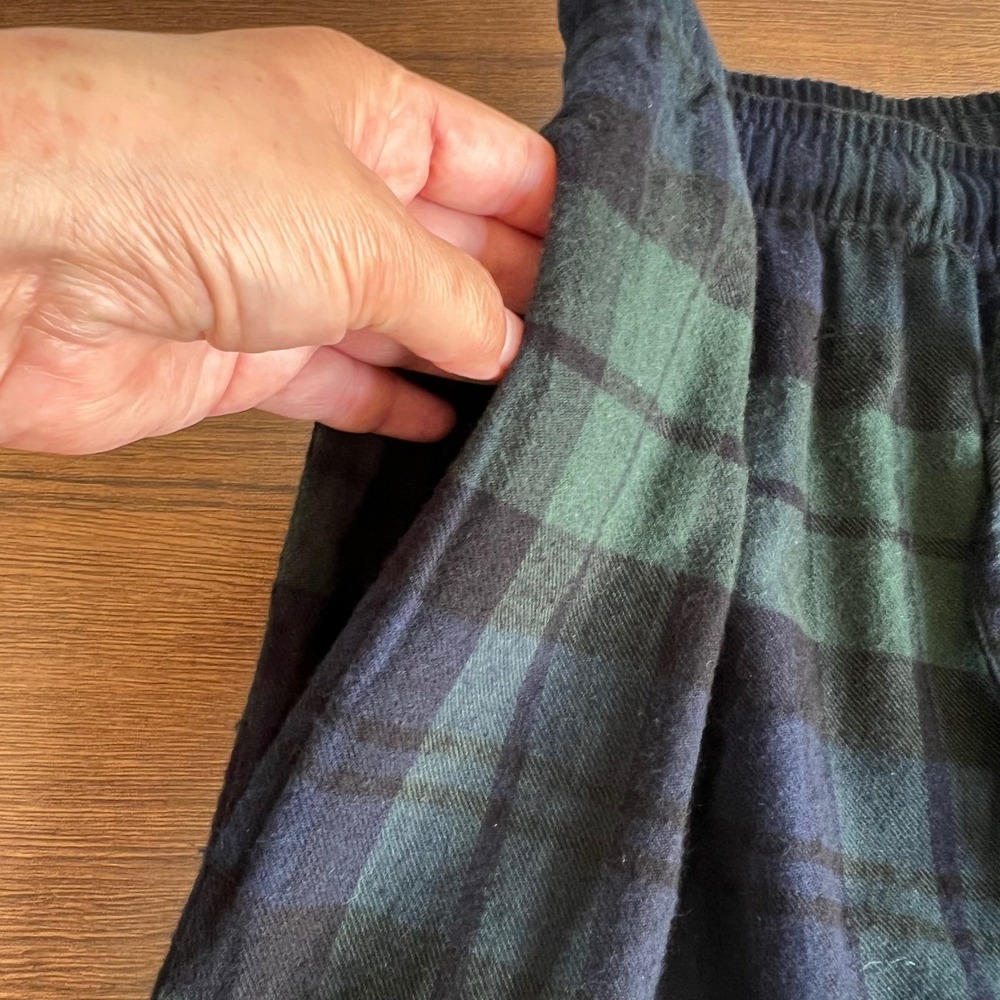 Polo Ralph Lauren Mens‎ Black Watch Plaid Flannel Pajama Pants Navy Green Large - Picture 6 of 15
